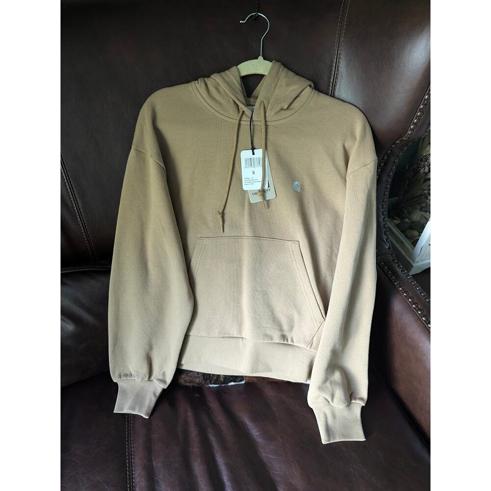 Women's Carhartt WIP W' Hooded Casey Sweatshirt SMALL  Peanut/Silver